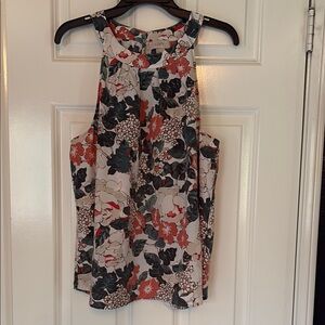 LOFT pink and White Tank Top Blouse